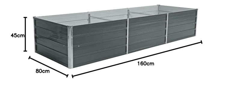 ESTEXO Hochbeet Metall Pflanzbeet Gemüsebeet Stahl Beet Pflanzkasten Blumenbeet Garten Verzinkt Gartenbeet RAL7016 (Anthrazitgrau) 240x80x45 cm – Bild 10