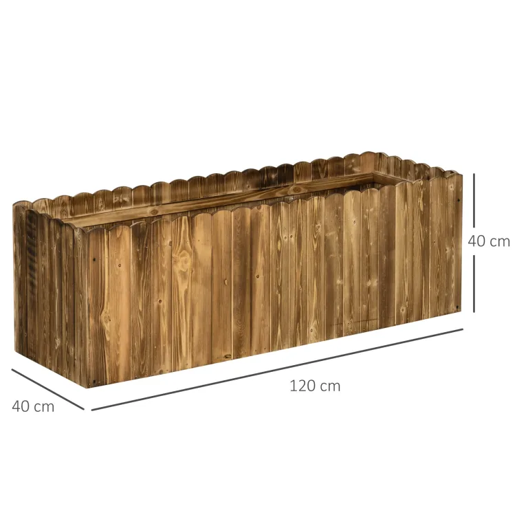 Outsunny Hochbeet Pflanzkasten Kräuterbeet Pflanzbeet Gemüse Blumenbeet Blumenkasten Tannenholz 120 x 40 x 40 cm – Bild 7
