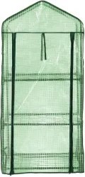 Royal Gardineer Gewächshaus Balkon: 2er-Set Folien-Gewächshäuser, 3 Etagen, Aufroll-Tür, 59x126x39cm, grün (Gartengewächshaus, Gewächszelt Tomaten, Insektenschutz) - Thumbnail 5