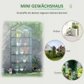 Outsunny Gewächshaus mit Rolltür, Regale, Winterfest Foliengewächshaus aus Stahl, Treibhaus für Balkon, Garten, Tomatenhaus 69 x 49 x 193 cm, Tomatengewächshaus für Tomaten, Blumen, Transparent - Thumbnail 5