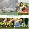 Outsunny Gewächshaus mit Fernster, PE-Gitterfolie, Foliengewächshaus aus Stahl, Treibhaus für Balkon, Garten, Tomatenhaus 120x60x60cm, Tomatengewächshaus für Gemüse, Blumen, Pflanzen, Transparent - Thumbnail 7