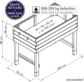 Großes Hochbeet aus Kirschbaum Holz für Garten Balkon Terrasse, Pflanzkasten Bausatz XL hochwertig rechteckig mit Innen-Folie, Kräuterbeet Pflanzenkasten deko, dunkel-braun schwarz - Thumbnail 7