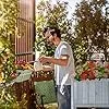 Relaxdays Hochbeet Holz, Pflanzbeet auf Stelzen, HBT: 80,5 x 74 x 38 cm, Garten, Balkon & Terrasse, mit Folie, grau - Thumbnail 2