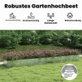 vidaXL Garten Hochbeet Pflanzkasten Pflanzbeet Gemüsebeet Blumenbeet Blumenkasten Frühbeet Gartenbeet Blumenkübel Pflanzkübel 600x80x45cm Verzinkter Stahl Silbern - Thumbnail 5