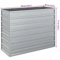 vidaXL Garten Hochbeet Pflanzkasten Pflanzbeet Gemüsebeet Blumenbeet Blumenkasten Frühbeet Gartenbeet Blumenkübel Pflanzkübel 100x40x77cm Verzinkter Stahl Silbern - Thumbnail 3