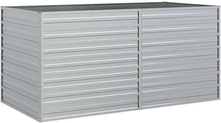 vidaXL Garten Hochbeet Pflanzbeet Gemüsebeet Pflanzkasten Blumenbeet Blumenkasten Frühbeet Pflanzkübel Blumenkübel 160x80x77cm Verzinkter Stahl Silbern – Bild 1