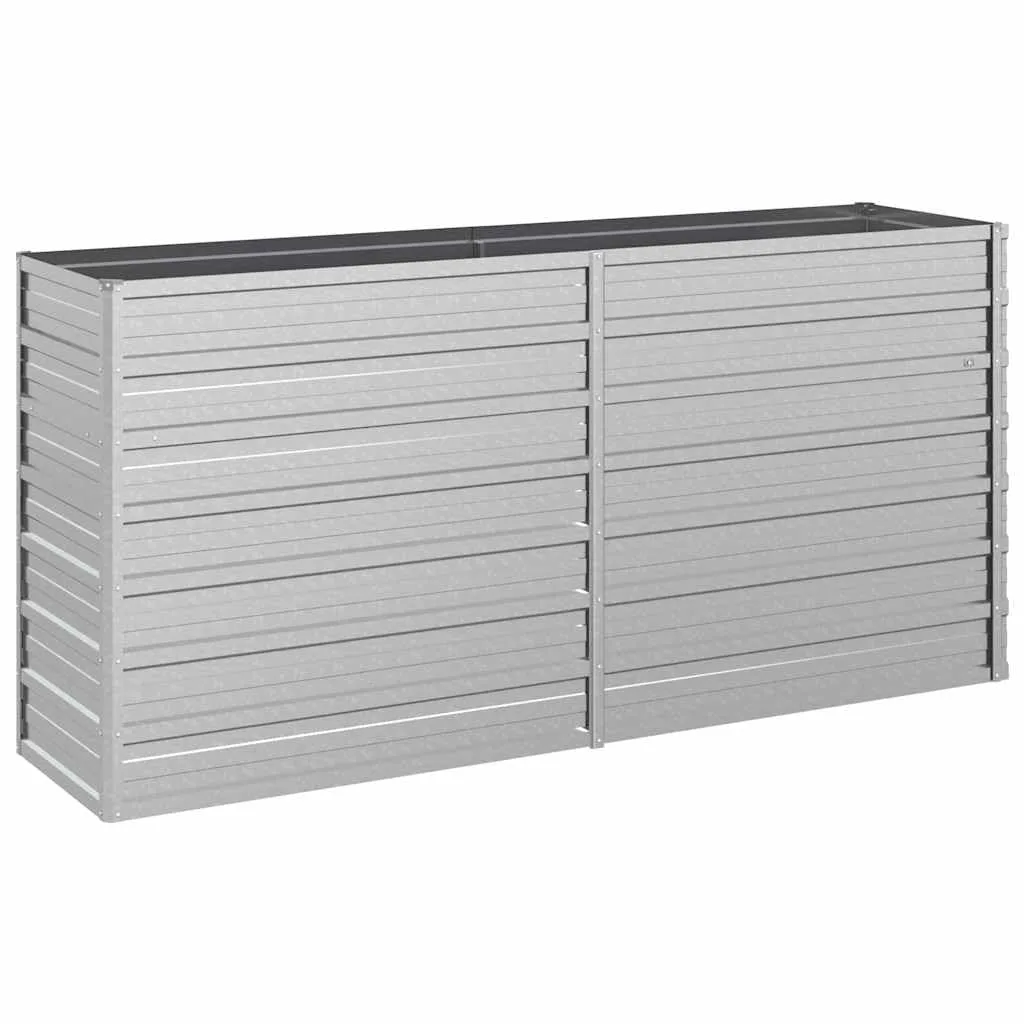 vidaXL Garten Hochbeet Pflanzkasten Pflanzbeet Gemüsebeet Blumenbeet Blumenkasten Frühbeet Gartenbeet Blumenkübel Pflanzkübel 160x40x77cm Verzinkter Stahl Silbern - Bild 1