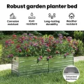 vidaXL Garten Hochbeet Pflanzkasten Pflanzbeet Gemüsebeet Blumenbeet Blumenkasten Frühbeet Gartenbeet Blumenkübel Pflanzkübel 160x40x45cm Verzinkter Stahl Silbern - Thumbnail 5