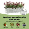 vidaXL Garten Hochbeet Pflanzkasten Pflanzbeet Gemüsebeet Blumenbeet Blumenkasten Frühbeet Gartenbeet Blumenkübel Pflanzkübel 160x40x45cm Verzinkter Stahl Silbern - Thumbnail 6