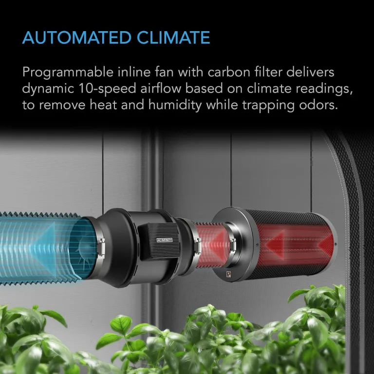 AC Infinity Advance Grow Zelt-System 60 x 120 x180 cm – 2-Pflanzen-Growset mit WLAN-Steuerung, automatisierter Belüftung und Vollspektrum Samsung LM301H LED Grow Light, 2000D Mylar-Zelt – Bild 4