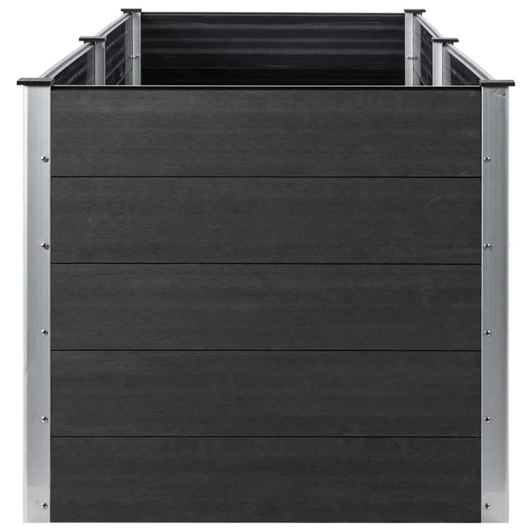vidaXL Garten Hochbeet Pflanzkasten Pflanzbeet Gemüsebeet Blumenbeet Blumenkasten Frühbeet Gartenbeet Blumenkübel Pflanzkübel 200x100x91cm WPC Grau – Bild 8