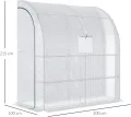 Outsunny Foliengewächshaus Tomatengewächshaus mit Mesh Fenster, Treibhaus mit aufrollbaren Türen, Anzuchthaus mit UV Schutz, Weiß, 200 x 100 x 215 cm - Thumbnail 7