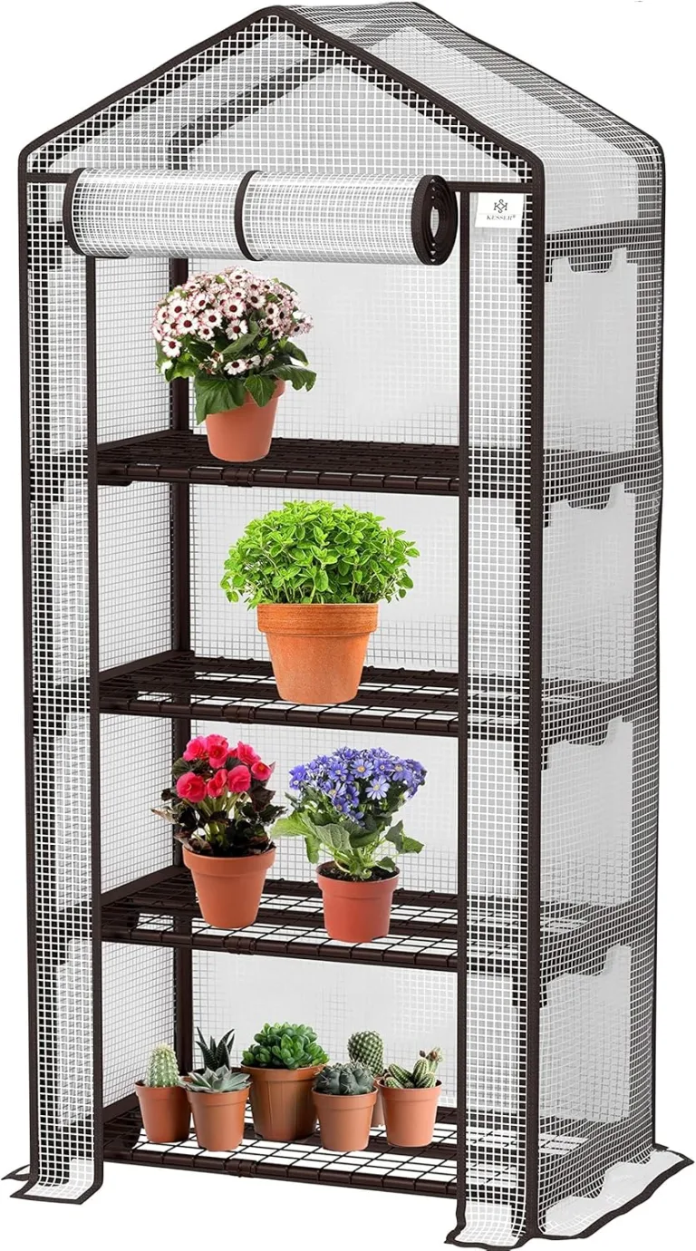 KESSER® Premium Foliengewächshaus Gewächshaus mit 4 Etagen - 69 x 50 x 158 cm Treibhaus mit 4 Regalen - Platzsparend, Hochwertiges Anzuchthaus Garten Balkon Stabil & Einfach zu Montieren – Bild 1