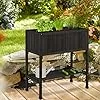 Relaxdays Hochbeet, Folie, Ablage, HxBxT: 80 x 74 x 38 cm, Garten, Balkon & Terrasse, Pflanztisch, Tannenholz, schwarz - Thumbnail 2