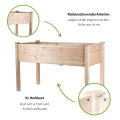 empasa Hochbeet Blumenkasten Kräuterbeet Frühbeet Pflanzkübel Pflanzkasten aus Holz für Garten, Balkon und Terrasse, Ausführung:Raise 1-125 x 59 x 76 cm - Thumbnail 5