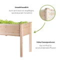 empasa Hochbeet Blumenkasten Kräuterbeet Frühbeet Pflanzkübel Pflanzkasten aus Holz für Garten, Balkon und Terrasse, Ausführung:Raise 1-125 x 59 x 76 cm - Thumbnail 6
