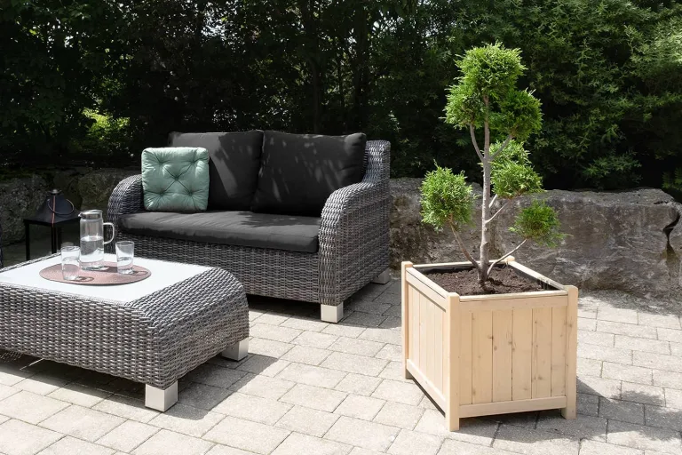 empasa Hochbeet Blumenkasten Kräuterbeet Frühbeet Pflanzkübel Pflanzkasten aus Holz für Garten, Balkon und Terrasse, Ausführung:Bloom L - 45 x 45 x 45 cm – Bild 2