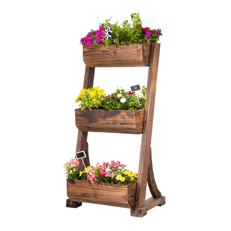 empasa Hochbeet Blumenkasten Kräuterbeet Frühbeet Pflanzkübel Pflanzkasten aus Holz für Garten, Balkon und Terrasse, Ausführung:Deluxe - 84 x 95 x 103/95 cm – Bild 10