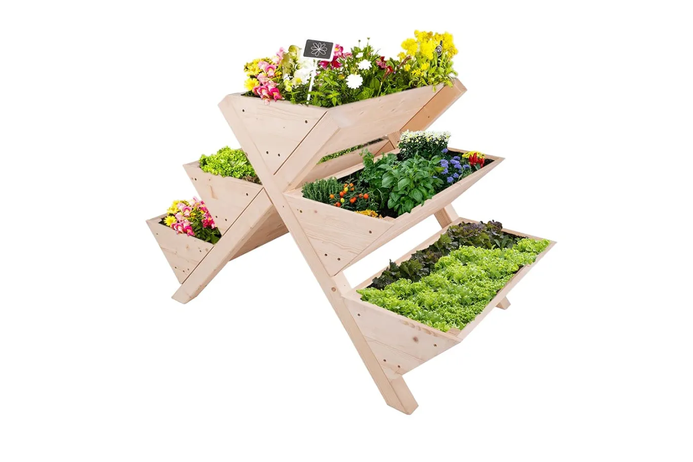 empasa Hochbeet Blumenkasten Kräuterbeet Frühbeet Pflanzkübel Pflanzkasten aus Holz für Garten, Balkon und Terrasse, Ausführung:Level - 121 x 80 x 80 cm - Bild 1