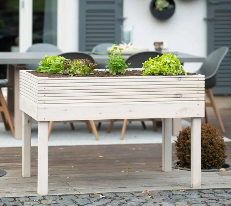 WESTMANN Hochbeet Frieda aus Holz | 75x119x79 cm Hell | Kräuterbeet für Garten & Terrasse | Holzhochbeet zum Bepflanzen | FSC® - Zertifiziert – Bild 4