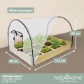 holz4home® Gemüsebeet aus Tannenholz I 115x80x68 cm I Treibhaus mit Abnehmbarer Folie I inkl. Gartenhandschuhe & Einlegevlies I Frühbeet Anzuchtbeet Gartenbeet Blumenbeet Hochbeet - Thumbnail 7