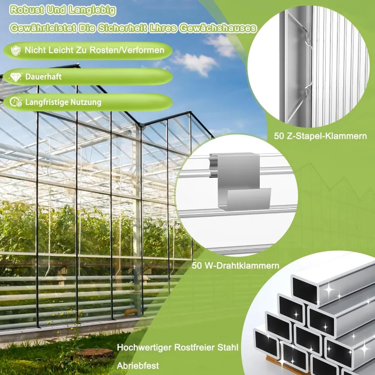HENGMEI 14x Polycarbonat Platte Doppelstegplatten Transparent 4 mm PC Hohlkammerstegplatten Witterungsbeständig und UV-beständigen für Gewächshaus, Garten Treibhaus, 10,25 m² – Bild 6