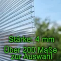 AtHaus® Polycarbonat Hohlkammerstegplatten | Zuschnitt nach Maß | 1350 x 595 mm | 4 mm Stärke | UV-beständig, wetterfest & transparent | Stoßfeste Doppelstegplatte als Gewächshausplatte - Thumbnail 3