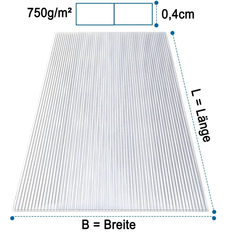 AtHaus® Polycarbonat Hohlkammerstegplatten | Zuschnitt nach Maß | 1350 x 590 mm | 4 mm Stärke | UV-beständig, wetterfest & transparent | Stoßfeste Doppelstegplatte als Gewächshausplatte – Bild 2