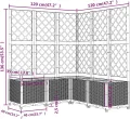 vidaXL Pflanzkübel mit Rankgitter Blumenkübel Pflanzkasten Blumentopf Blumenkasten Rankhilfe Spalier Gartenspalier Braun 120x120x136cm PP - Thumbnail 4