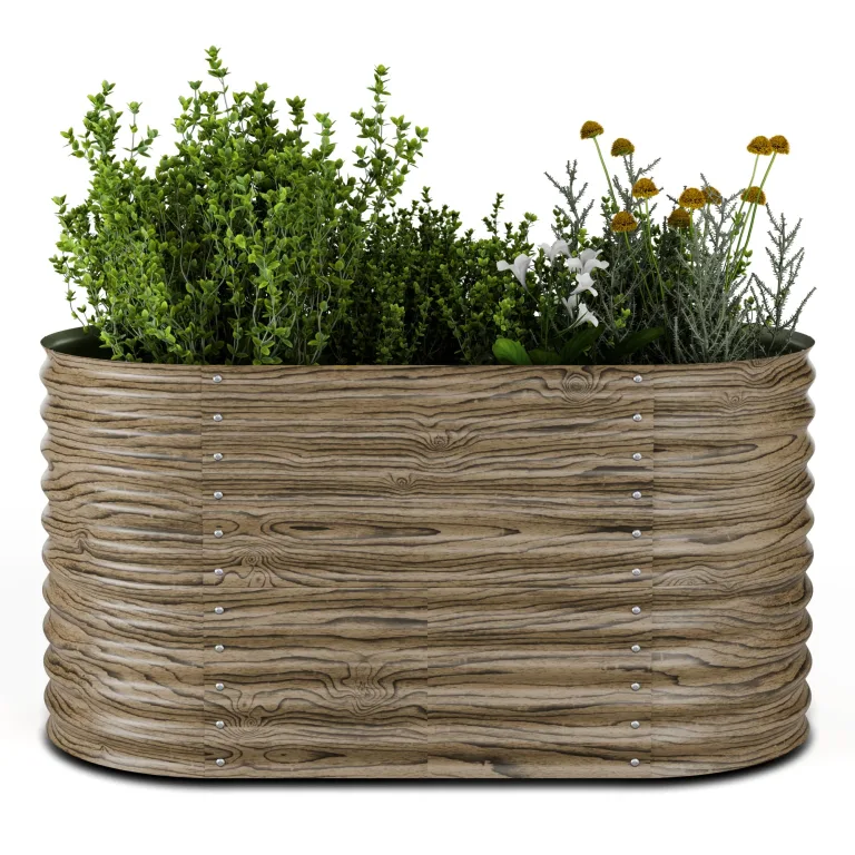 blumfeldt Hochbeet, Großes Kräuterbeet Einfacher Aufbau, Garten & Balkon, Freistehendes Gemüsebeet für Blumen, Obst & Gemüse, aus Metall, Gartenbeet 200 x 80 x 100 cm, Grau – Bild 9