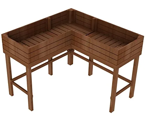 matrasa Eckhochbeet aus Fichtenholz - Hochbeet in L-Form für Kräuter & Gemüse 120x120x90cm – Bild 6