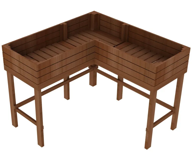 matrasa Eckhochbeet aus Fichtenholz - Hochbeet in L-Form für Kräuter & Gemüse 120x120x90cm – Bild 1