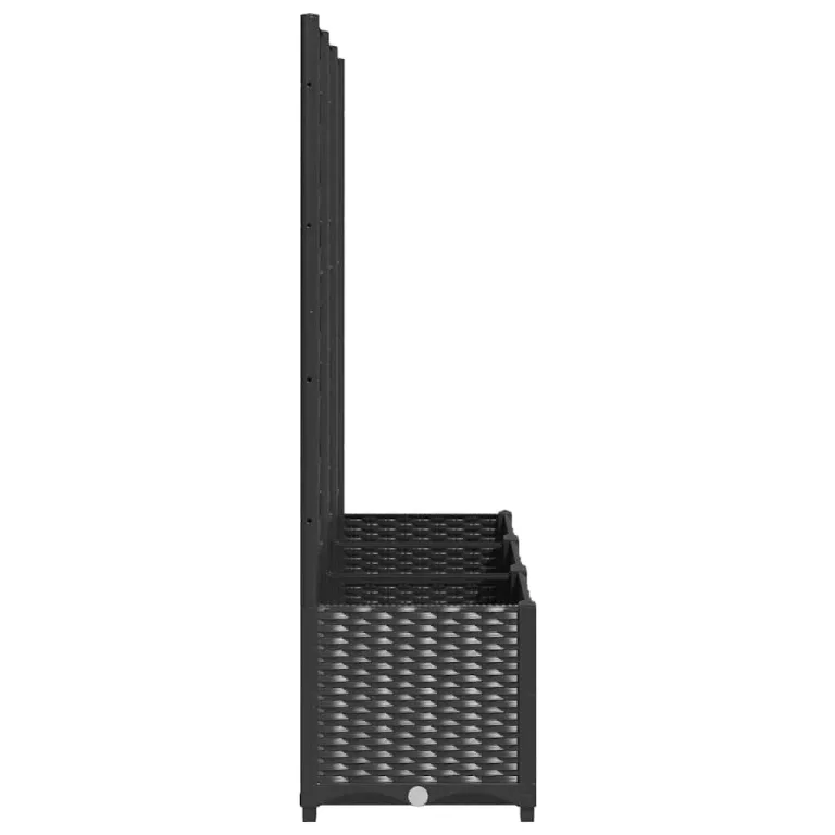 vidaXL Pflanzkasten mit Spalier, PP, Schwarz, 120x40x136 cm, Hochbeet für Terrasse & Balkon, Garten, Pflanzenstütze, DIY Pflanzkasten – Bild 6