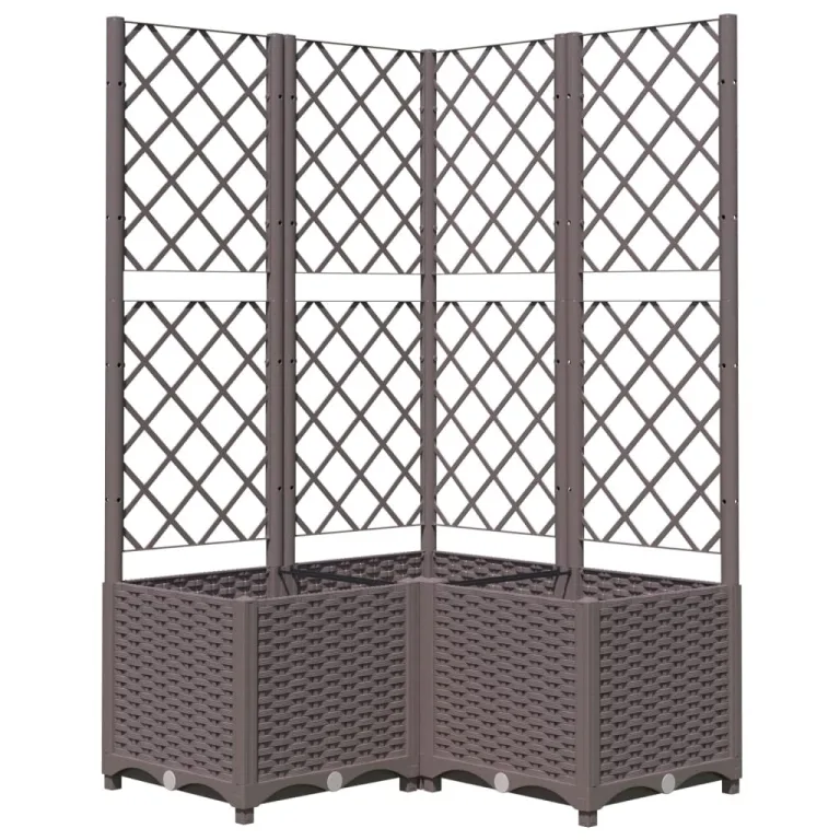 vidaXL Pflanzkasten mit Spalier, PP, Schwarz, 120x40x136 cm, Hochbeet für Terrasse & Balkon, Garten, Pflanzenstütze, DIY Pflanzkasten – Bild 9