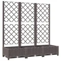 vidaXL Pflanzkasten mit Spalier, PP, Schwarz, 120x40x136 cm, Hochbeet für Terrasse & Balkon, Garten, Pflanzenstütze, DIY Pflanzkasten - Thumbnail 10