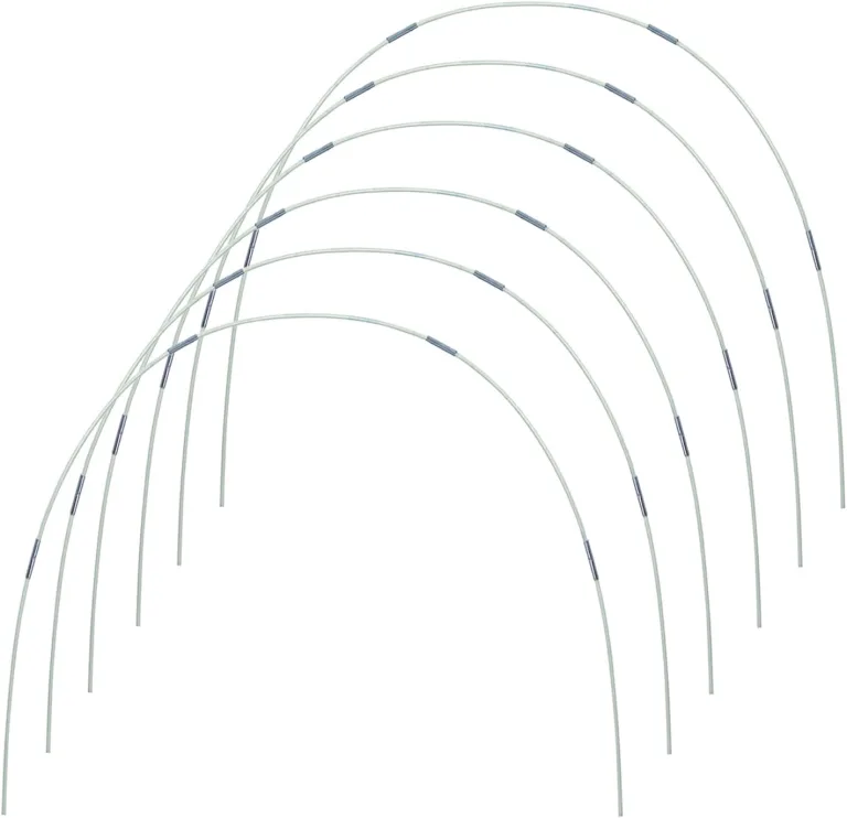 Gewächshaus-Hoops 30 Stück 7 Ft Abnehmbaren Gewächshaus-Ringe für Pflanzenabdeckung Folientunnel Gewächshausreifen bögen Kunststoff Glasfaser Pflanztunnel for Gartenstoff Gartenpfähle (Weiß) – Bild 5