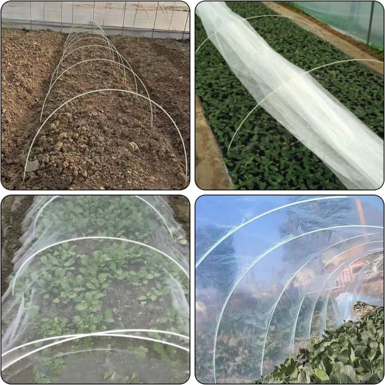 Gewächshaus-Hoops 30 Stück 7 Ft Abnehmbaren Gewächshaus-Ringe für Pflanzenabdeckung Folientunnel Gewächshausreifen bögen Kunststoff Glasfaser Pflanztunnel for Gartenstoff Gartenpfähle (Weiß) – Bild 6