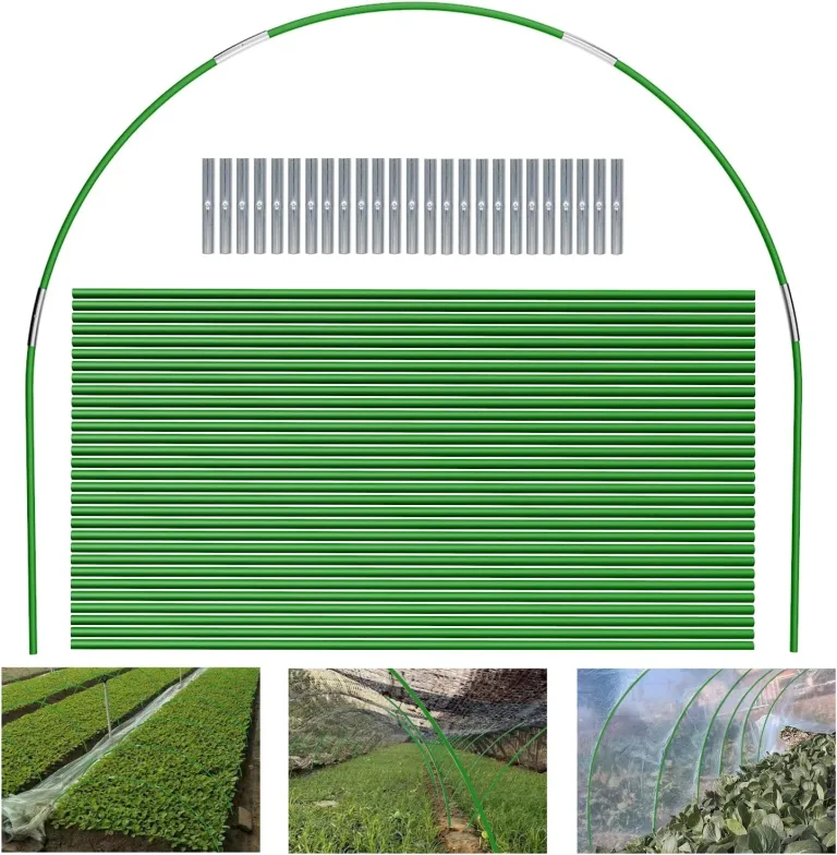 Gewächshaus-Hoops 30 Stück 7 Ft Abnehmbaren Gewächshaus-Ringe für Pflanzenabdeckung Folientunnel Gewächshausreifen bögen Kunststoff Glasfaser Pflanztunnel for Gartenstoff Gartenpfähle (Weiß) – Bild 7