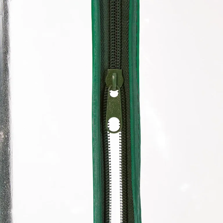 Relaxdays Tomatengewächshaus, PVC-Folie, HBT: 170 x 130 x 75 cm, begehbares Foliengewächshaus mit Tür, transparent/grün – Bild 6