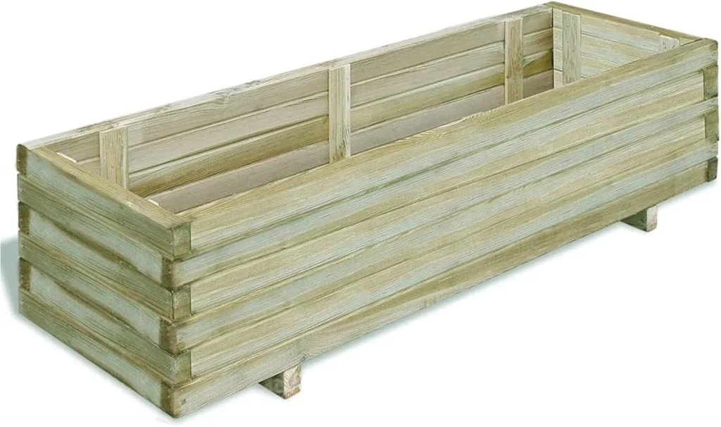Mogou Hochbeet, Pflanzkübel, Kräuterbeet, Hochbeete-kit, Pflanztrog, Vertikalbeet, Pflanzgefäße, Pflanzencontainer, 120x40x30 cm Holz Rechteckig