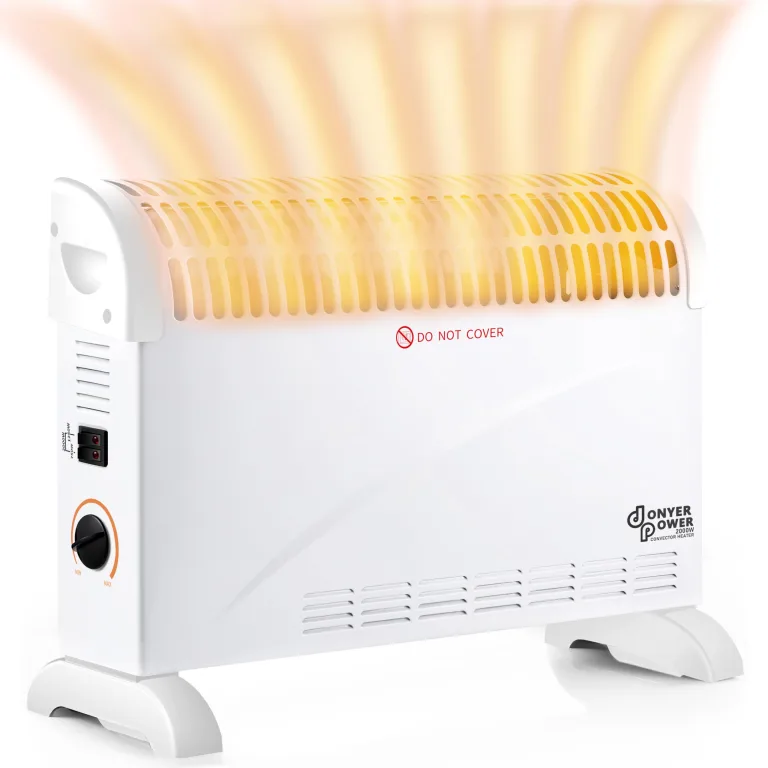 DONYER POWER 2KW Konvektor mit Thermostat – Leise – Wandmontage | 3 Heizstufen (750W/1250W/2000W) – Leiser Betrieb – Stand- & Wandmontage – Sofort einsatzbereit – Bild 9
