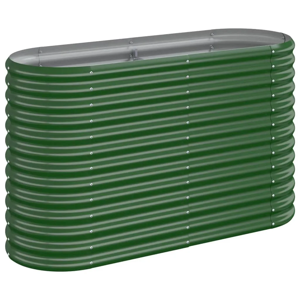 vidaXL Hochbeet, Wetterfestes Hochbeet für Garten Balkon Terrasse, Kräuterhochbeet zum Selber Bauen, Pflanzkasten aus Metall, Verzinkter Stahl Grün - Bild 1