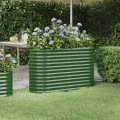 vidaXL Hochbeet, Wetterfestes Hochbeet für Garten Balkon Terrasse, Kräuterhochbeet zum Selber Bauen, Pflanzkasten aus Metall, Verzinkter Stahl Grün - Thumbnail 2