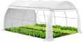 VOUNOT® Gewächshaus Foliengewächshaus, Seitenwände Aufrollbar Winterfest, Tomatenhaus Folientunnel, 3x2x2m 6m², Weiß - Thumbnail 9