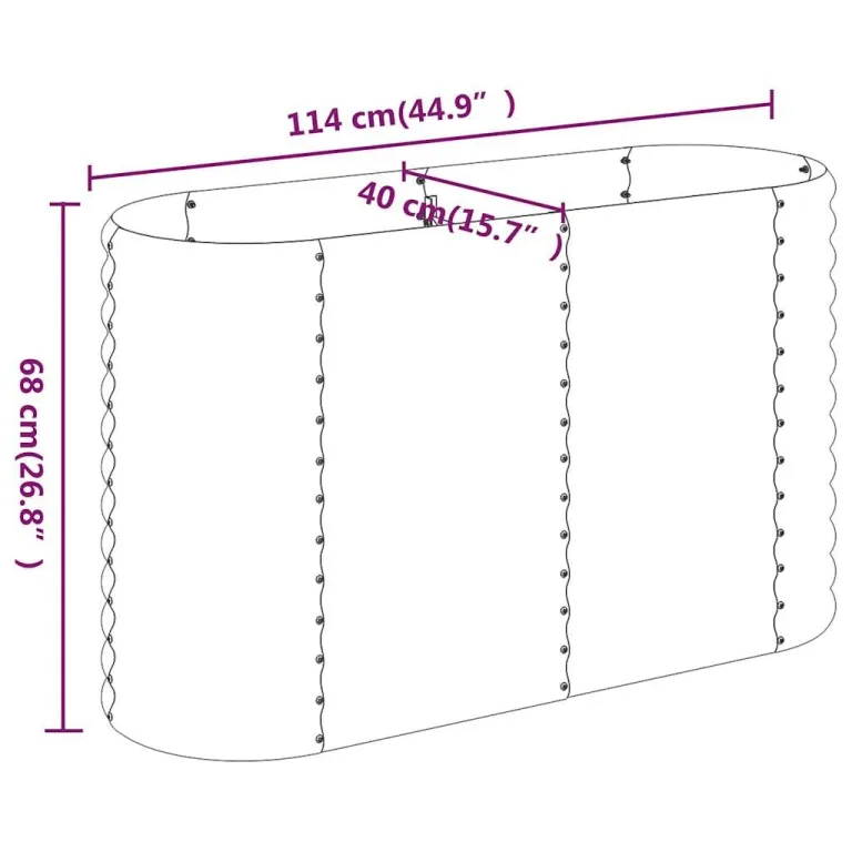 vidaXL Hochbeet, Wetterfestes Hochbeet für Garten Balkon Terrasse, Kräuterhochbeet zum Selber Bauen, Pflanzkasten aus Metall, Verzinkter Stahl Grau – Bild 3