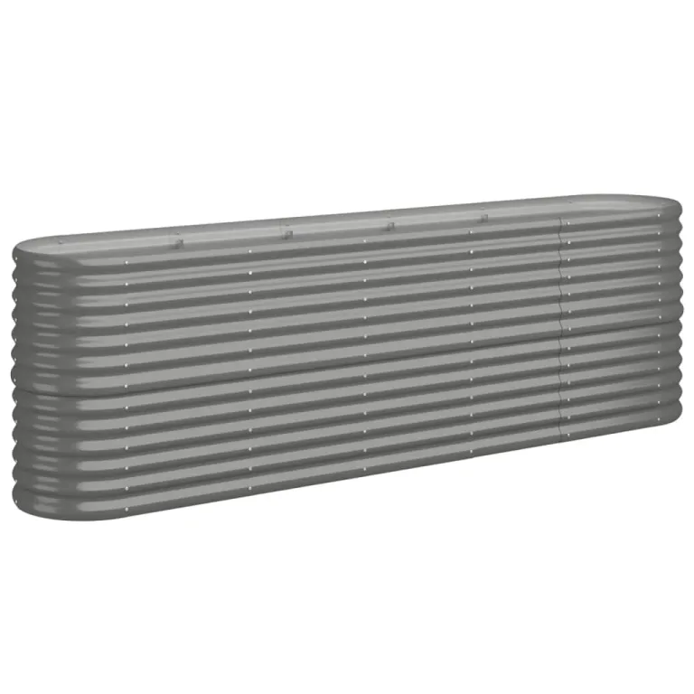 vidaXL Hochbeet, Wetterfestes Hochbeet für Garten Balkon Terrasse, Kräuterhochbeet zum Selber Bauen, Pflanzkasten aus Metall, Verzinkter Stahl Grau – Bild 8