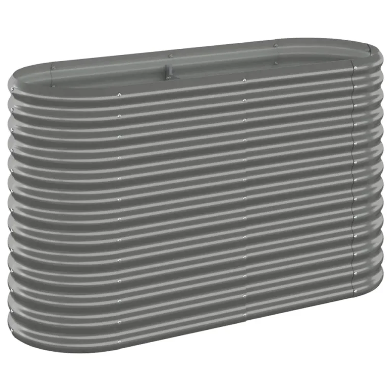 vidaXL Hochbeet, Wetterfestes Hochbeet für Garten Balkon Terrasse, Kräuterhochbeet zum Selber Bauen, Pflanzkasten aus Metall, Verzinkter Stahl Grau – Bild 1