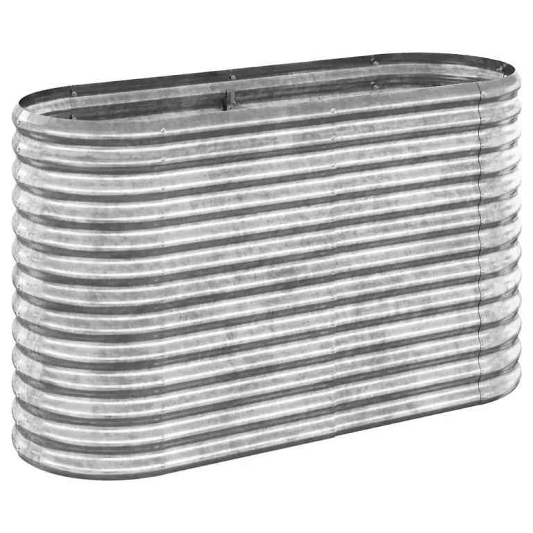 vidaXL Hochbeet, Wetterfestes Hochbeet für Garten Balkon Terrasse, Kräuterhochbeet zum Selber Bauen, Pflanzkasten aus Metall, Verzinkter Stahl Silbern – Bild 1