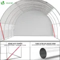 VOUNOT® Gewächshaus Foliengewächshaus, Seitenwände Aufrollbar Winterfest, Tomatenhaus Folientunnel, 4x3x2m 12m², Weiß - Thumbnail 8
