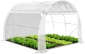 VOUNOT® Gewächshaus Foliengewächshaus, Seitenwände Aufrollbar Winterfest, Tomatenhaus Folientunnel, 3x3x2m 9m², Weiß - Thumbnail 1